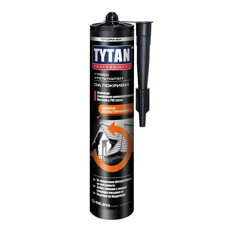 Каучуков уплътнител за покриви Tytan Professional прозрачен 280мл