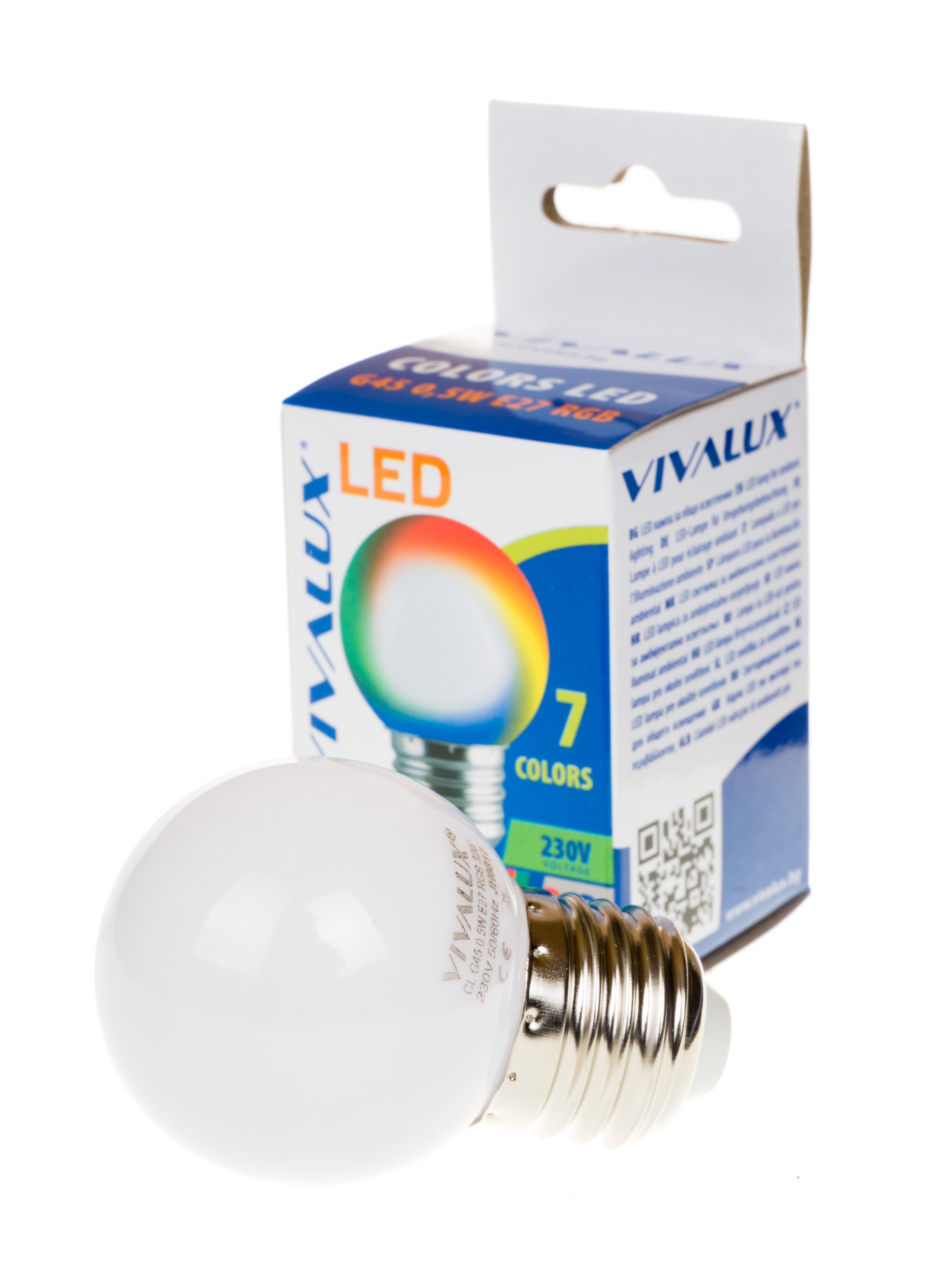 LED крушка Vivalux E27 0.5W RGB