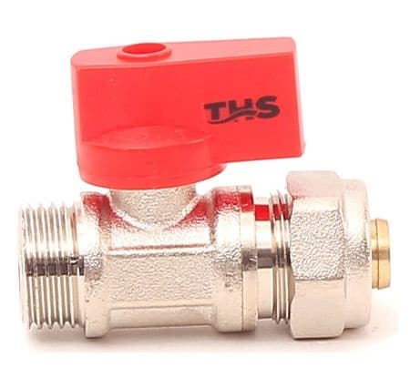 Мини кран с адаптор и червена ръкохватка Ths Thermostyle ø16х1/2" М