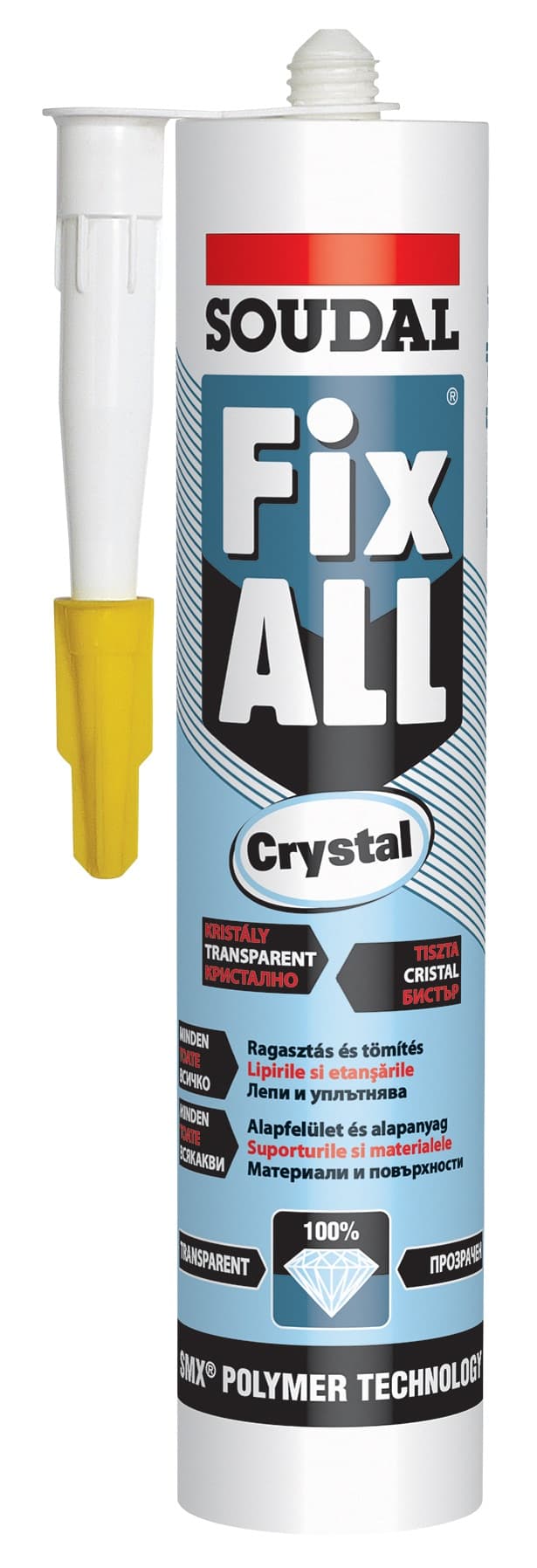 Лепило - уплътнител Soudal Fix All Crystal 290мл