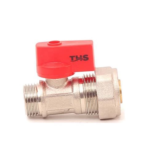 Мини кран с адаптор Ths Thermostyle Ф20*1/2" М червена ръкохватка