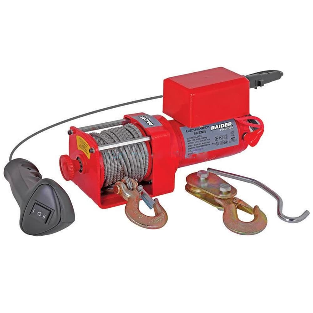 Автолебедка с въже Raider RD-EW05 12V 1360kg 12m 