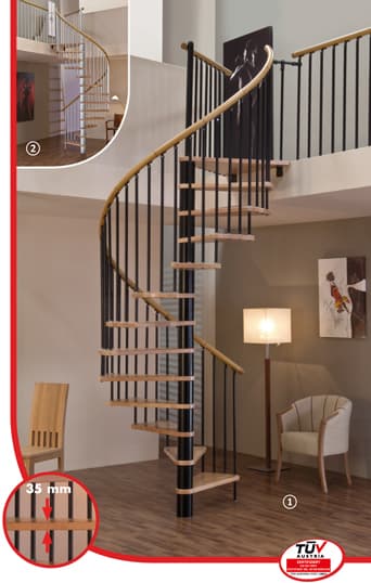 Интериорна вита стълба Minka Dekor Black 120/309см