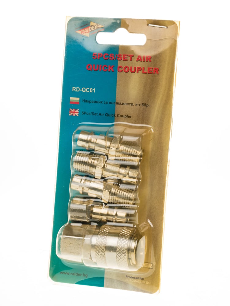 Пневматични накрайници с бърза връзка Raider QC01 1/4'' / 5 броя