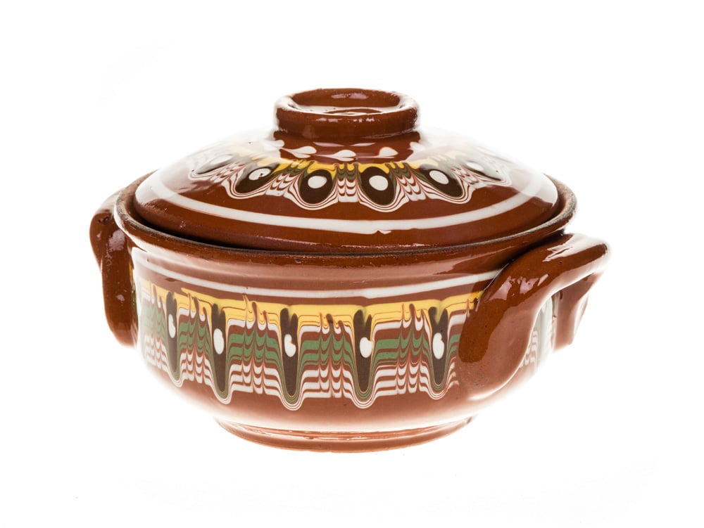 Гювече с дръжки / традиционна шарка ф14.5 см