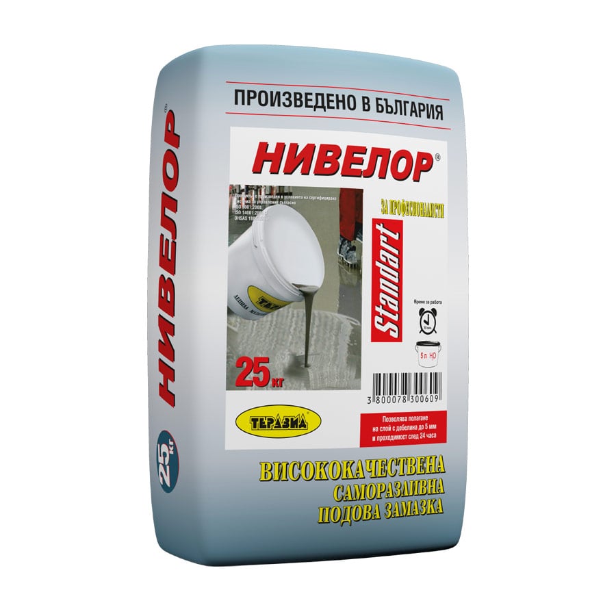 Саморазливна нивелираща подова замазка Нивелор 25кг