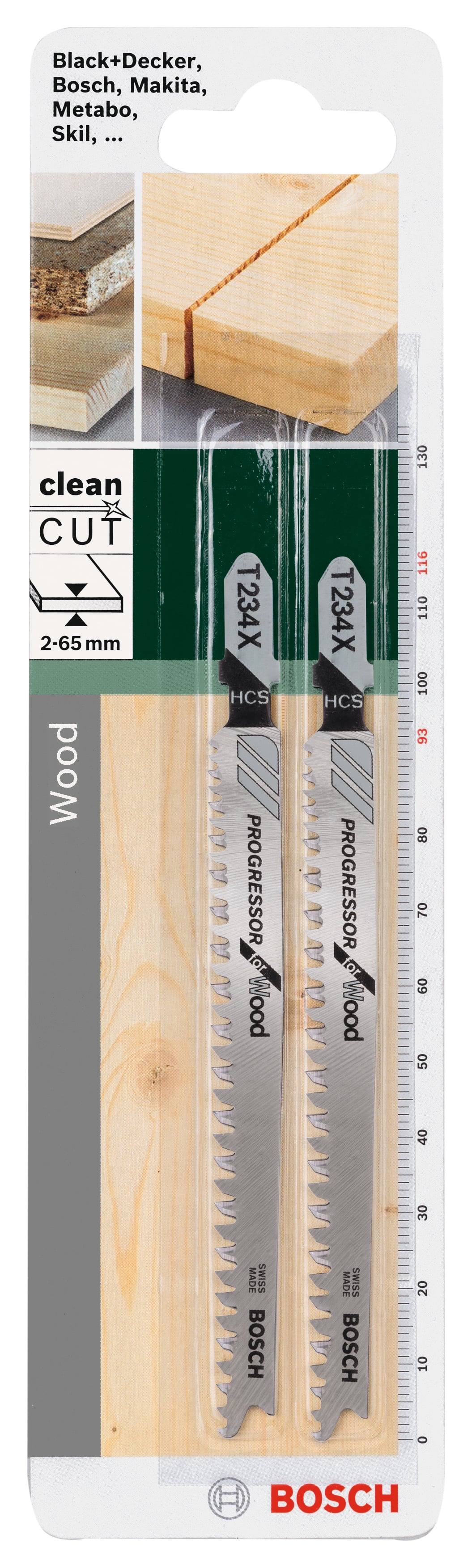 Ножчета за прободен трион за дърво Bosch T234X2 116мм 2 броя