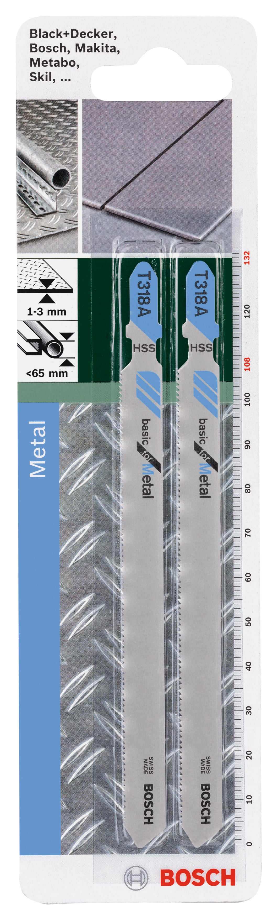 Ножчета за прободен трион за метал Bosch T318A 132мм 2 броя