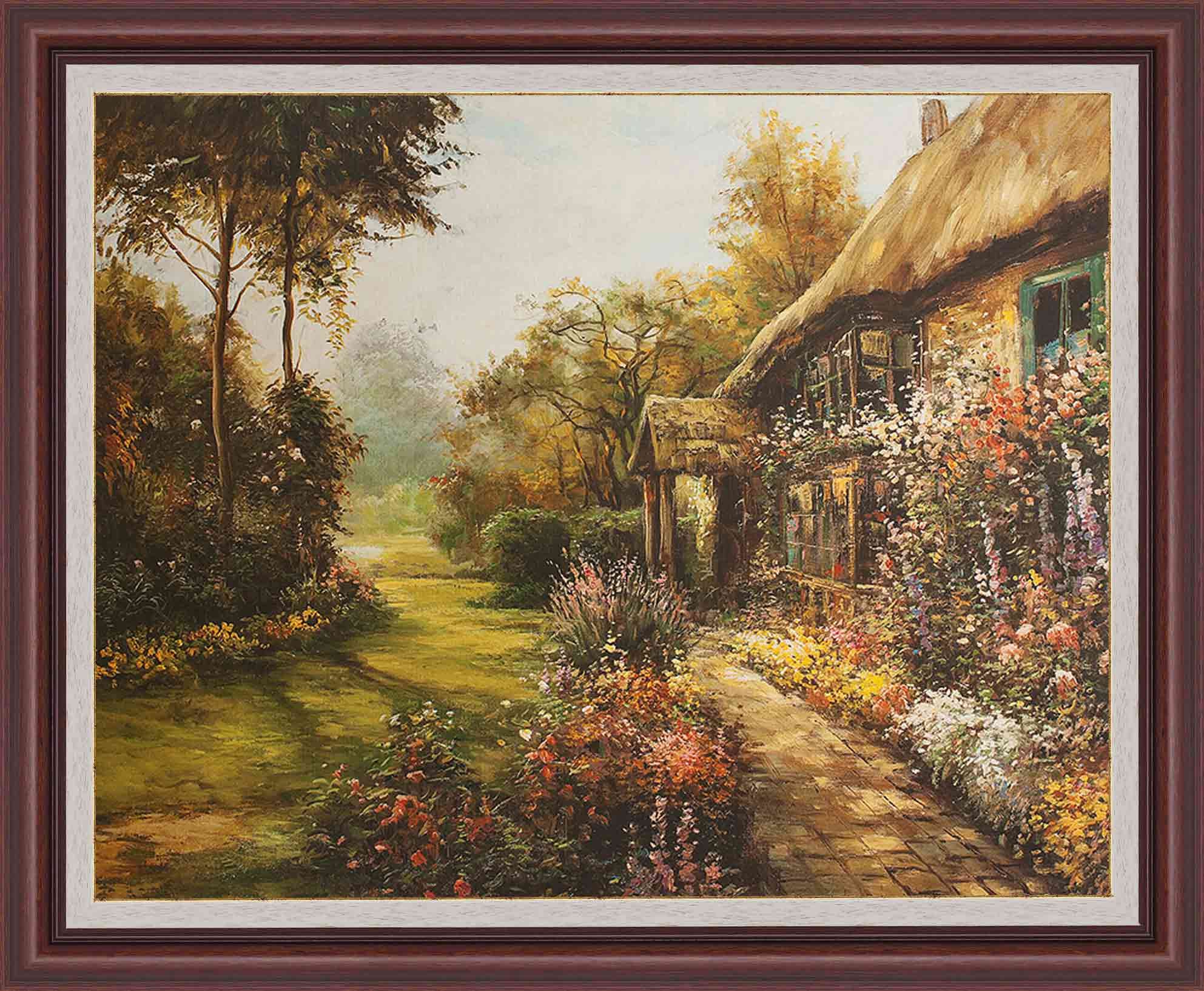 Репродукция в рамка Пейзаж цветна градина 40х50 см