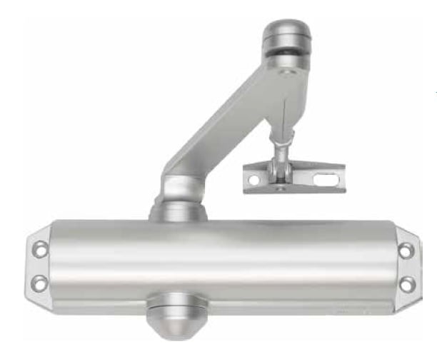Автомат за затваряне на врата със задържащо рамо / сребро