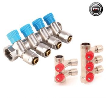 Щампован колектор с адаптор и вентил / 2 отвора THS Thermostyle 1" ф16