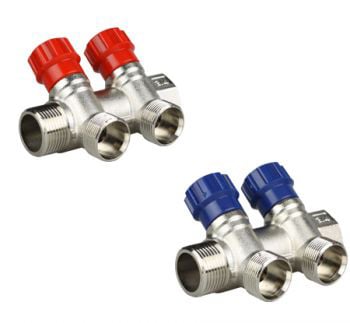 Щампован колектор с вентили 3/4" - 2 отвора THS Thermostyle 24*19