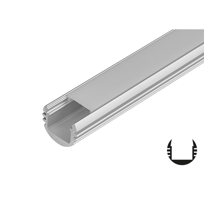 Алуминиев профил за LED лента Ultralux кръгъл 2м