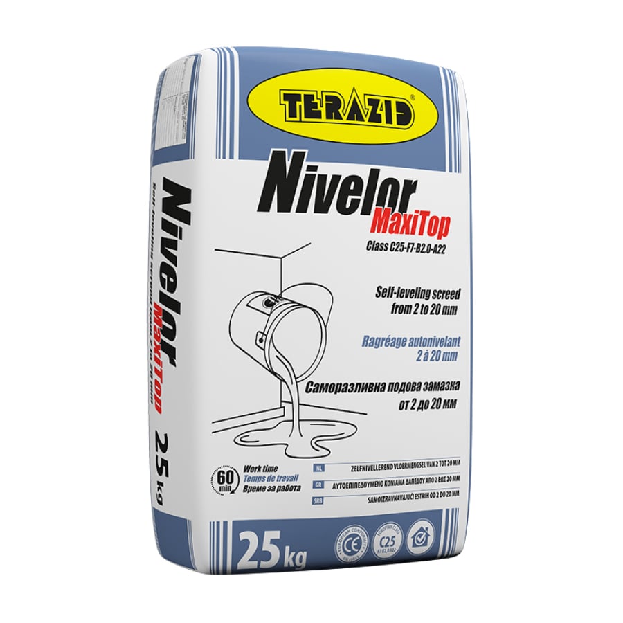 Саморазливна подова замазка Terazid Nivelor Maxi Top 25kg