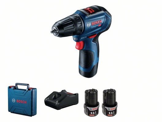 Акумулаторен винтоверт Bosch GSR 12V-30 + 2x2,0Ah батерии + зарядно + куфар