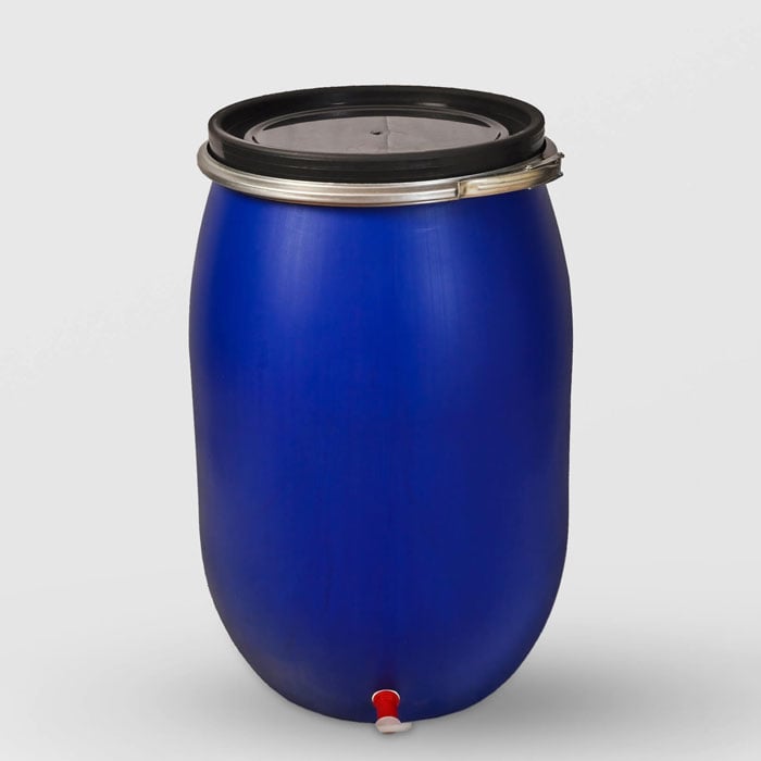 Пластмасов кръгъл бидон с обръч и канела Sterk 120 литра