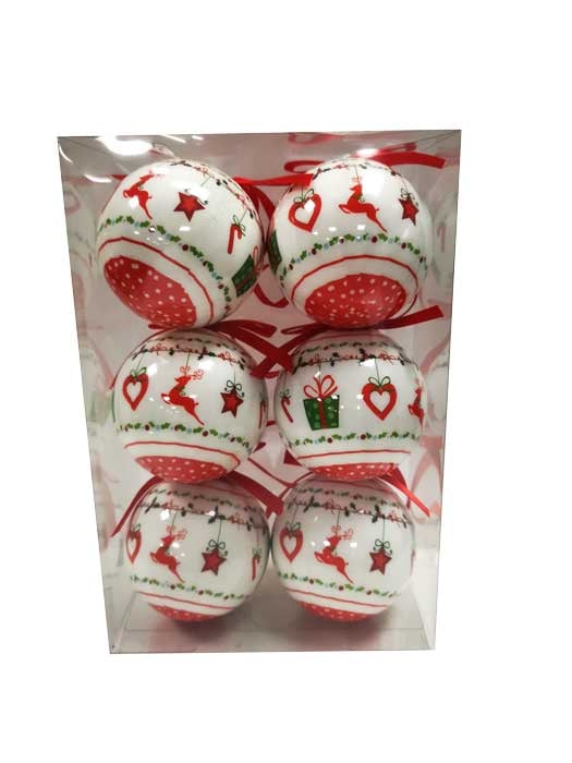 Коледни топки CK625-755832D-P6 7,5см 6 броя