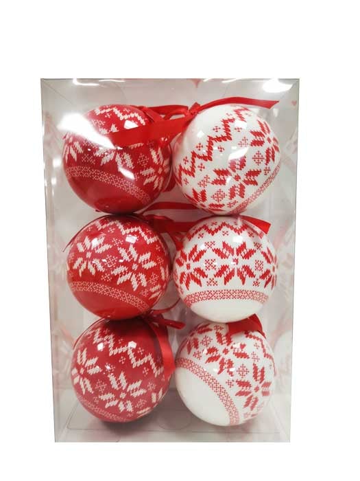 Коледни топки CK625-9701D-PB6 7,5см 6 броя