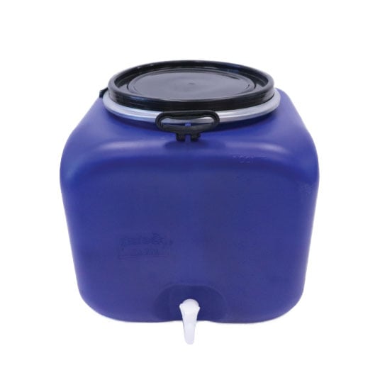 Пластмасов квадратен бидон Sterk 100 литра с обръч / дръжки и канела