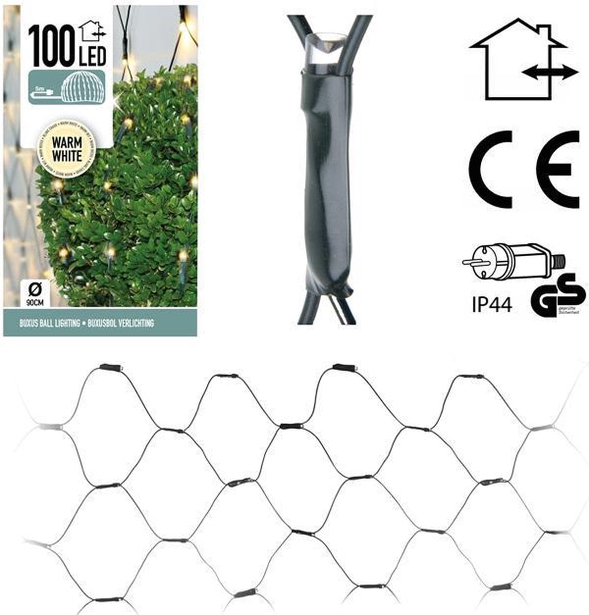 Коледни лампички за чемшир 100 LED топла светлина IP44
