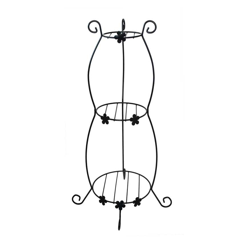 Цветарник за три саксии Feronya Fefer-02 / 24x27xh70см черен