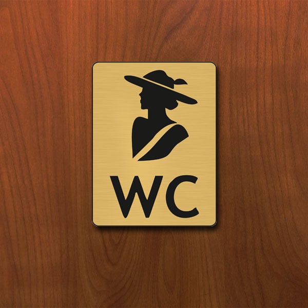 Табела WC жени 140x100мм месинг