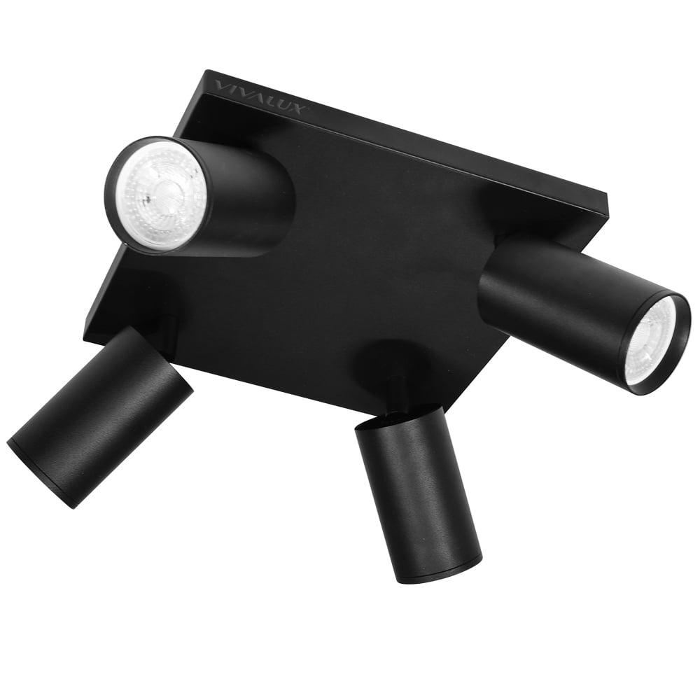 Квадратен спот за таван Vivalux Wh Lux SP714-4SQ 4x35W черен