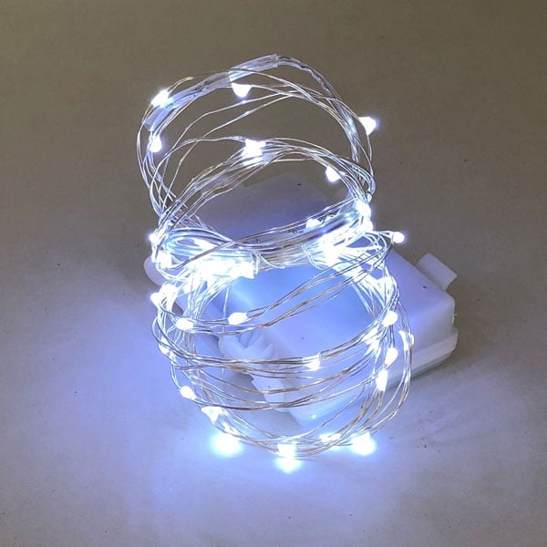 Гирлянд Купър 50 бели LED лампички 5м IP44