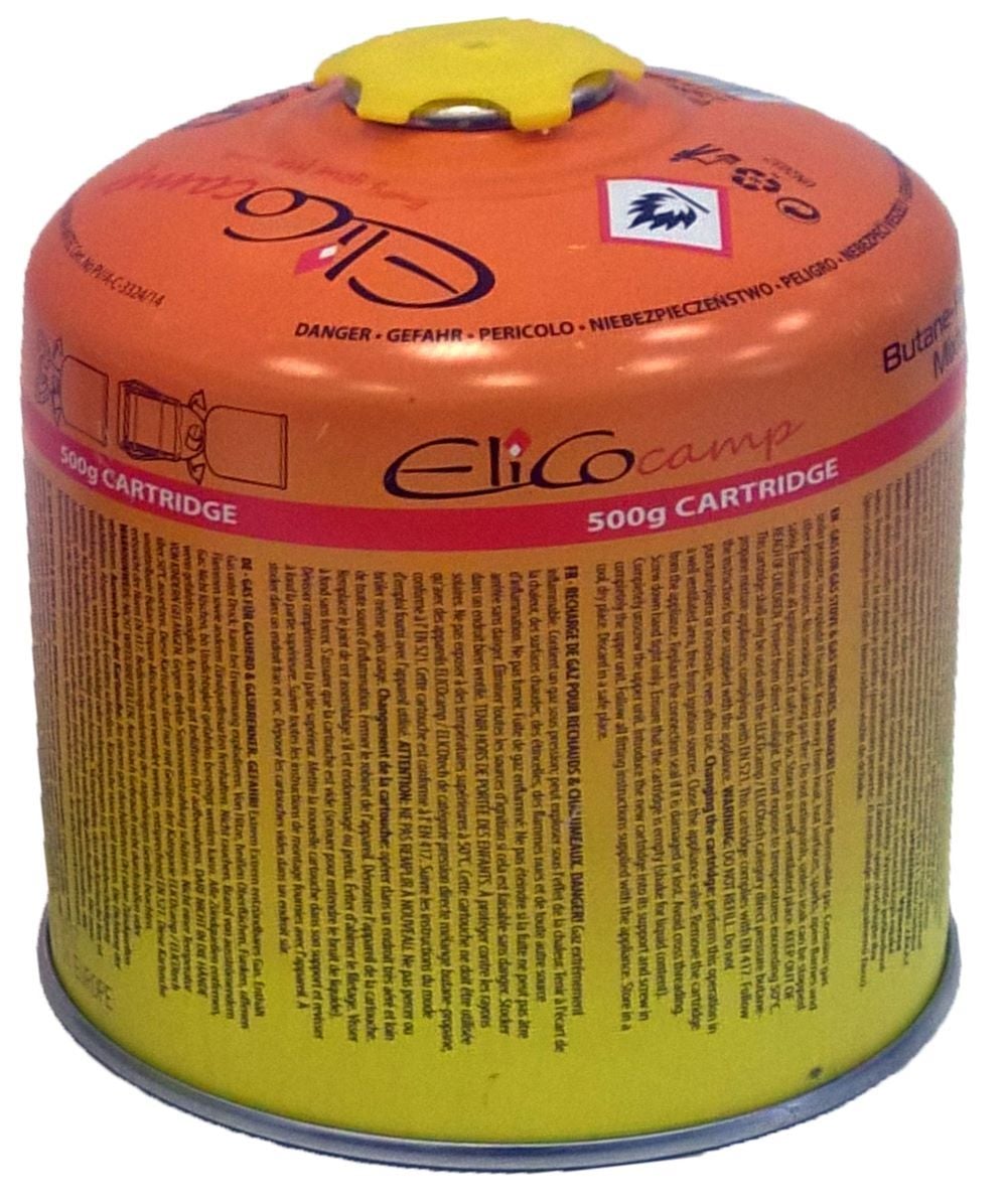 Газов пълнител с клапан на винт EliCо camp UP-65500 пропан + бутан 500г