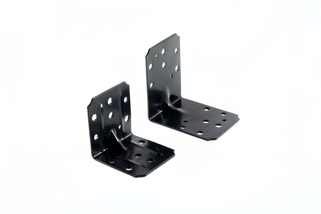 Ъглова подсилена планка мод.385 / 200x200x80x4мм черна