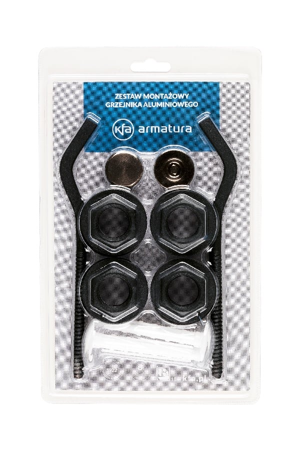 Сет за алуминиев радиатор KFA 1x1/2'' черен