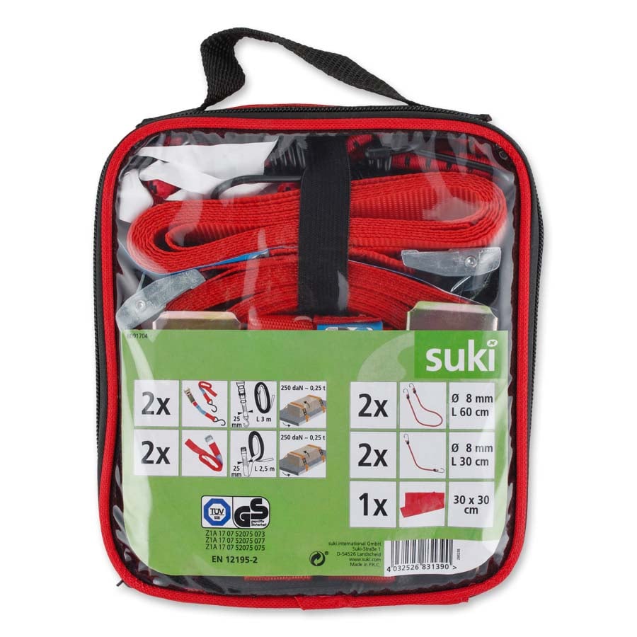 Комплект колани с тресчотки и ластици 250 кг / 9 броя