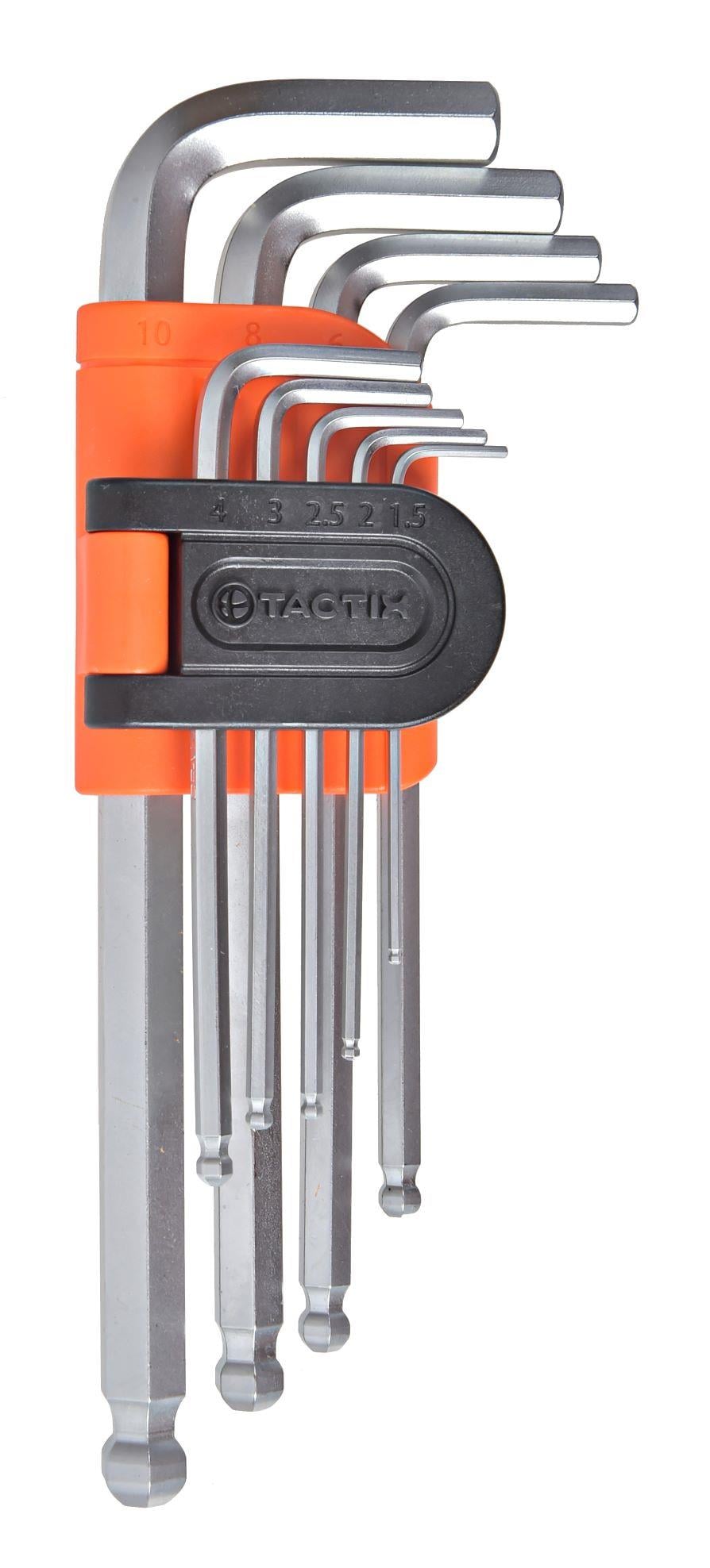 Комплект шестограми с топче Tactix CR-V 1,5-10мм 9 броя