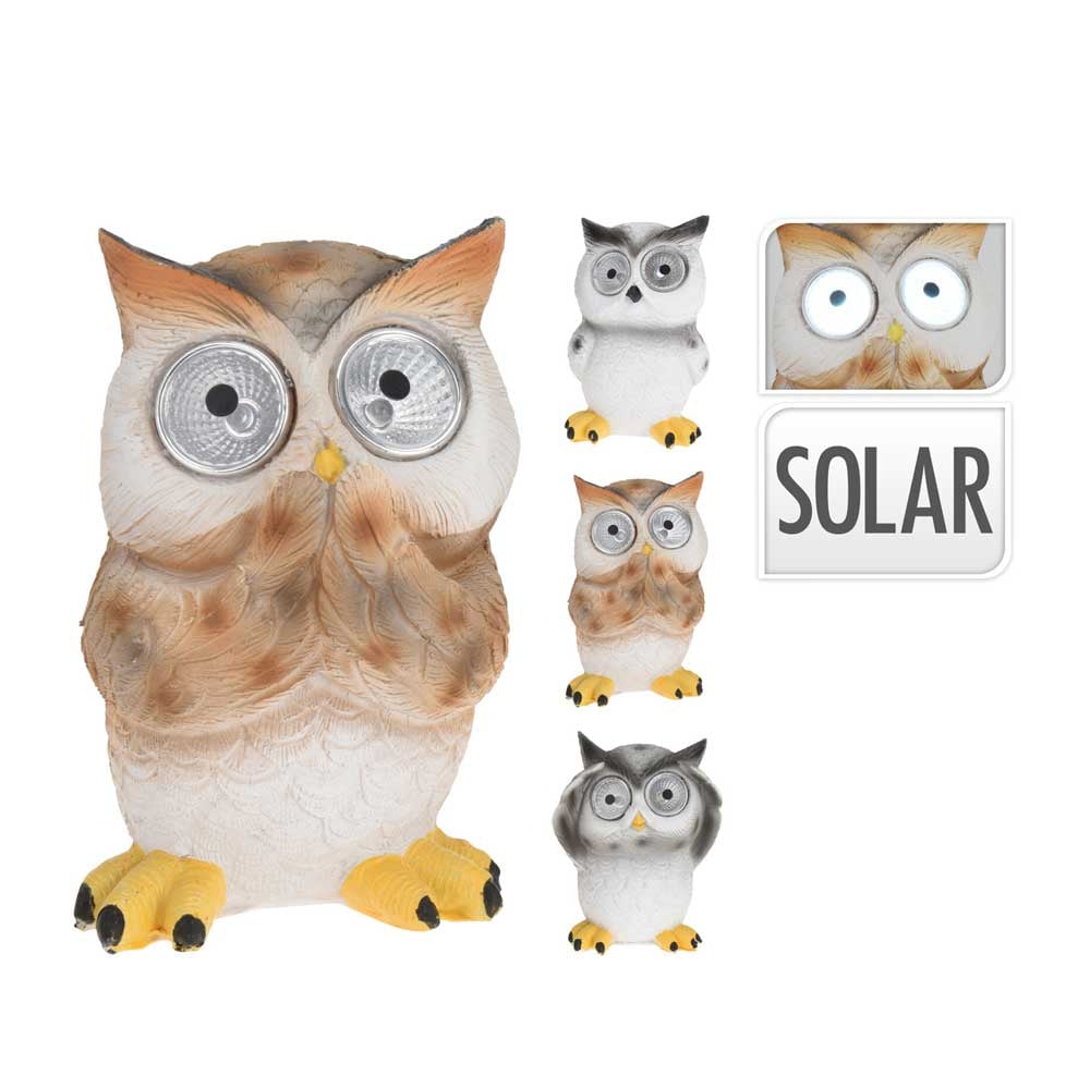 Градинска декорация Бухалче светещи очи 12,5см