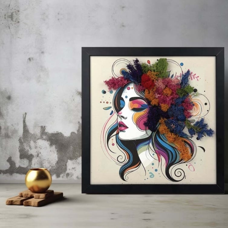 Картина със скандинавски мъх MH0006 / 35x35 см