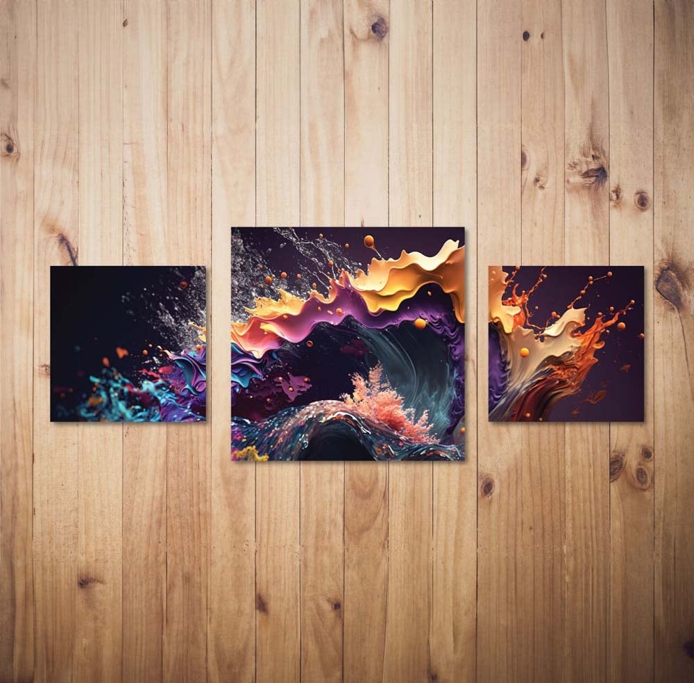 Картини Multi MT0017 1 брой 60x60см + 2 броя 40x40см