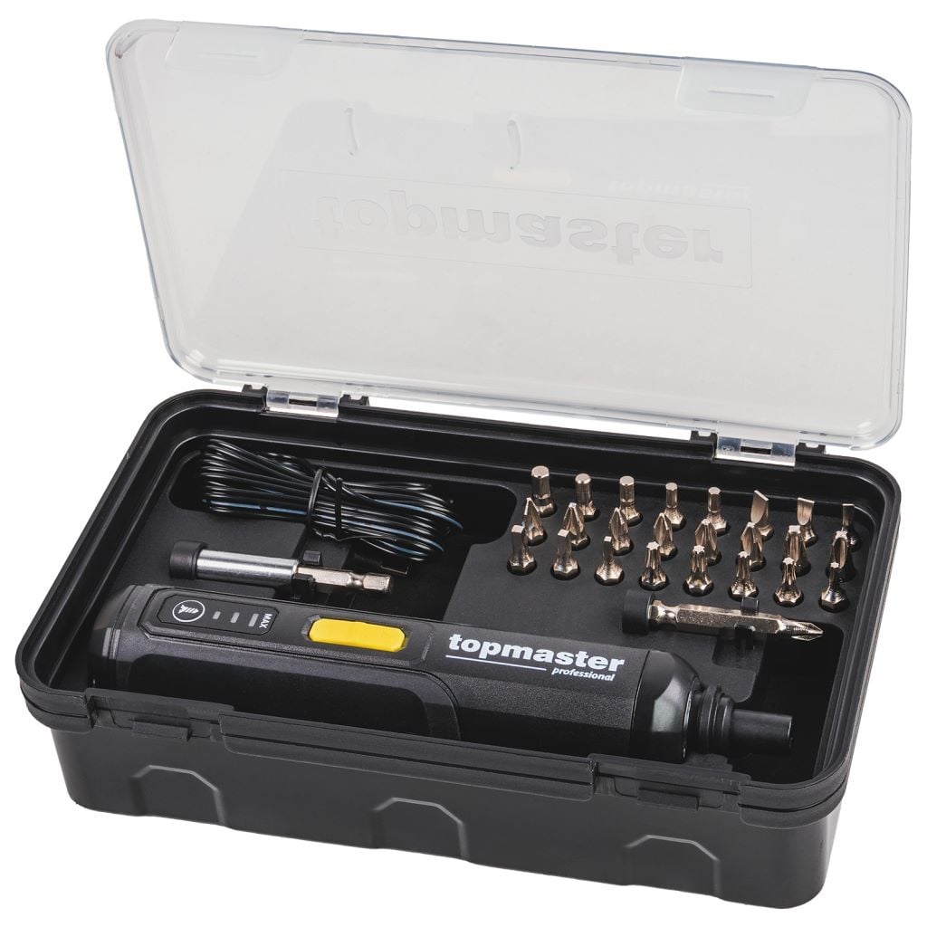 Акумулаторна отвертка с накрайници TMP Compact 4V 1,5Ah + батерия и USB кабел