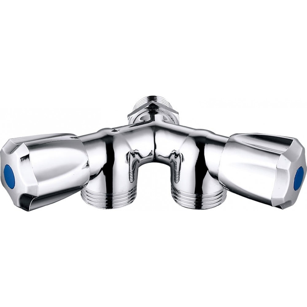 Двупътен V-кран 1107-P / 1/2х3/4x3/4'' хром