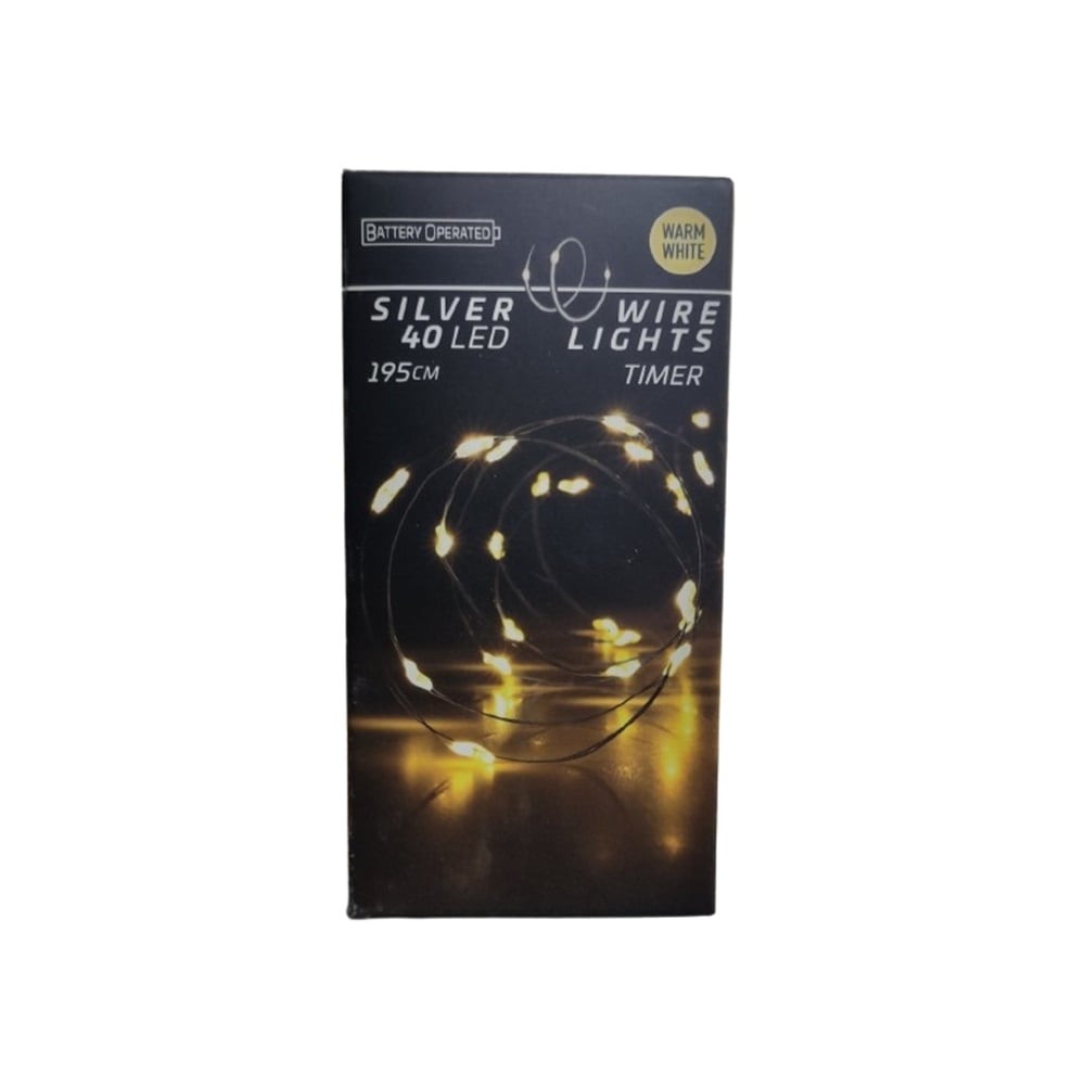 Коледен светещ гирлянд 40 LED 195 см