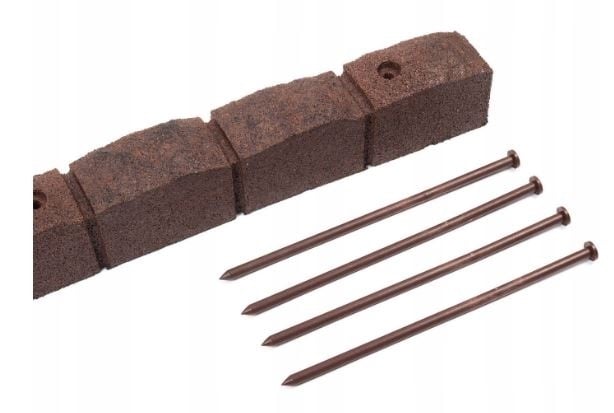 Градински ограничител тип Римски камък 120х7х8см кафяв