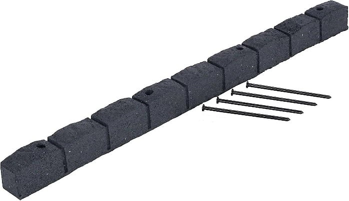 Градински ограничител тип Римски камък 120х7х8см сив