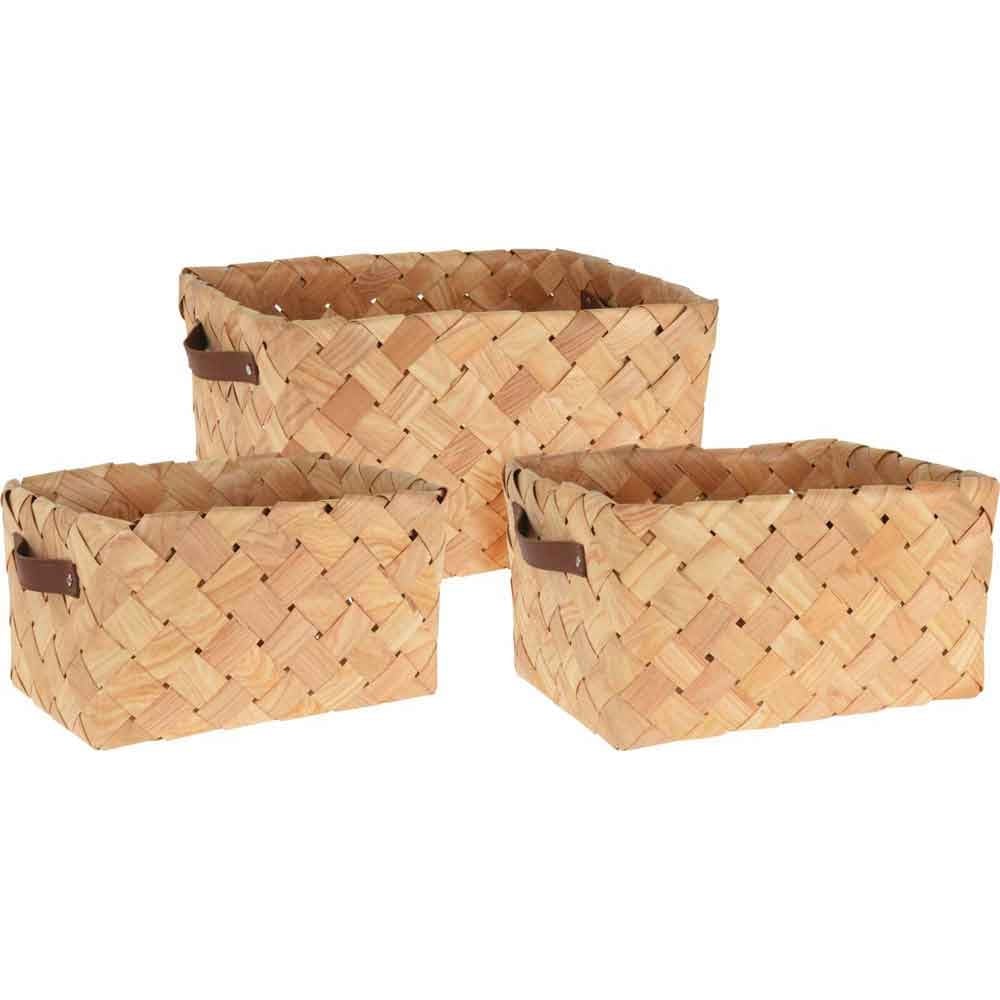 Кошница за съхранение с дръжки S 30x23x15см натюр