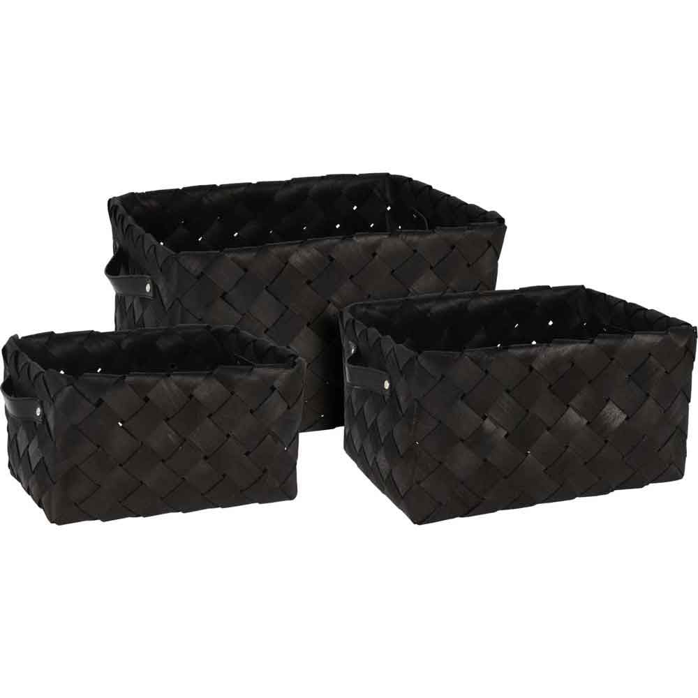 Кошница за съхранение с дръжки M 35x27x17см черна