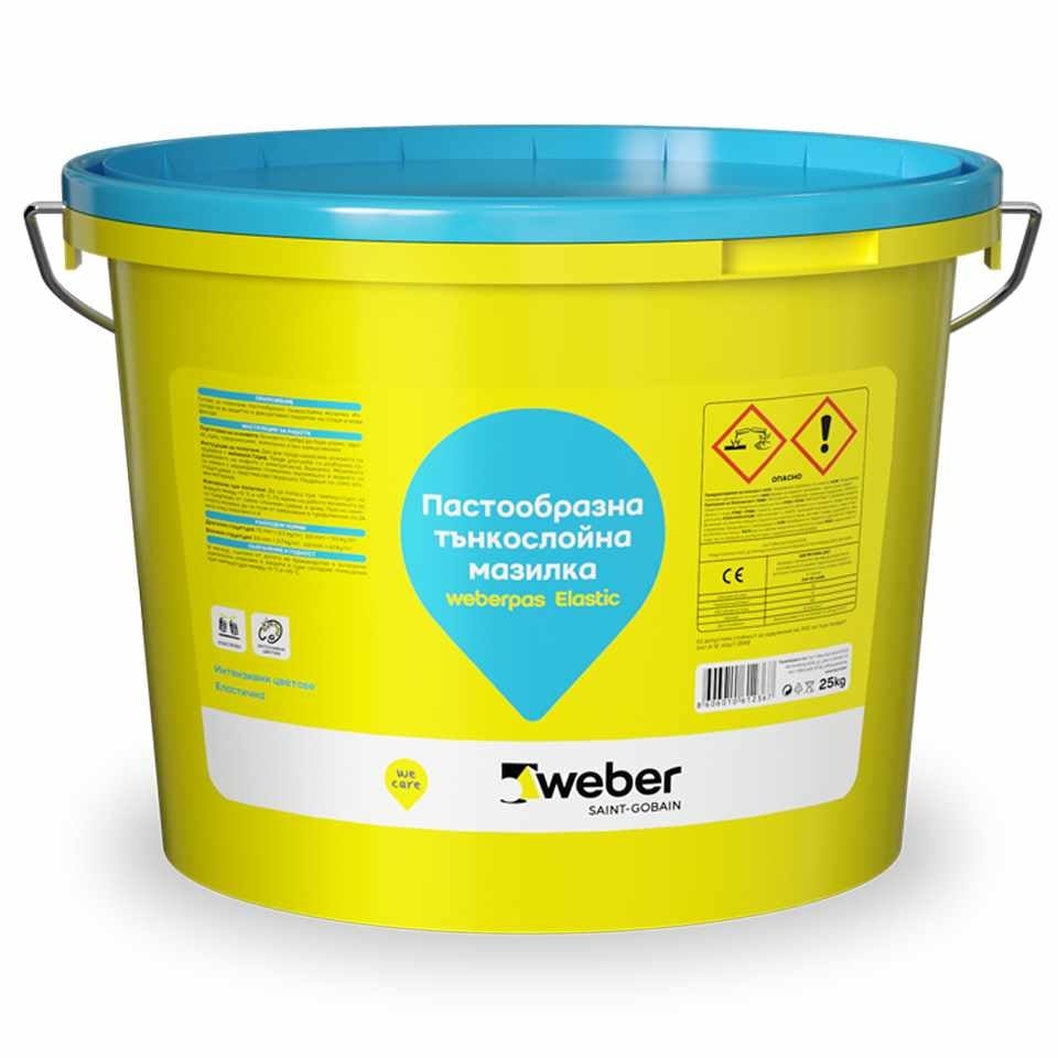 Полимерна фасадна мазилка Weberpas Elastic бяла 1,5мм 25кг