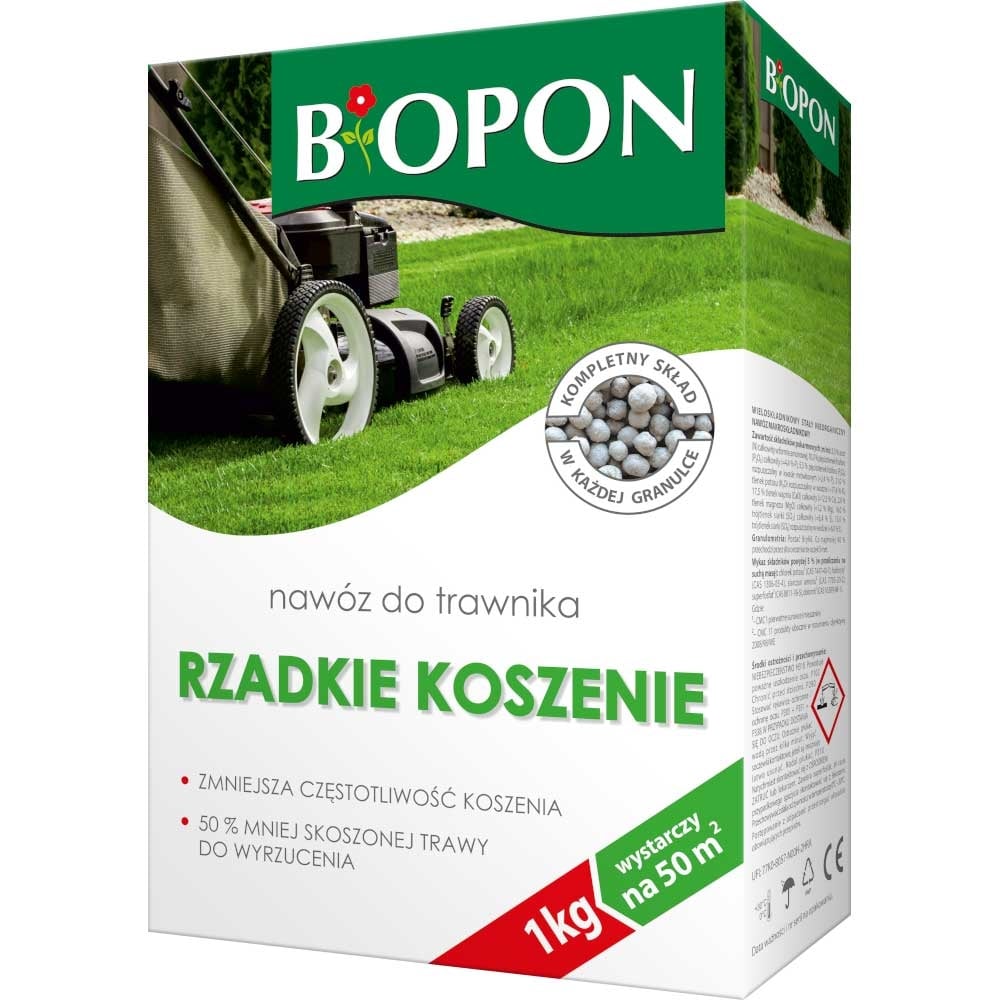 Гранулиран тор за тревни площи Biopon Рядко косене 1кг