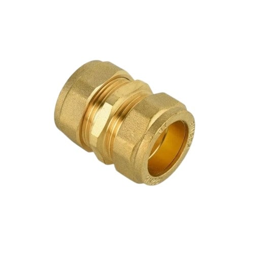 Месингова компресионна права връзка за медна тръба ø18 х ø18 двойна