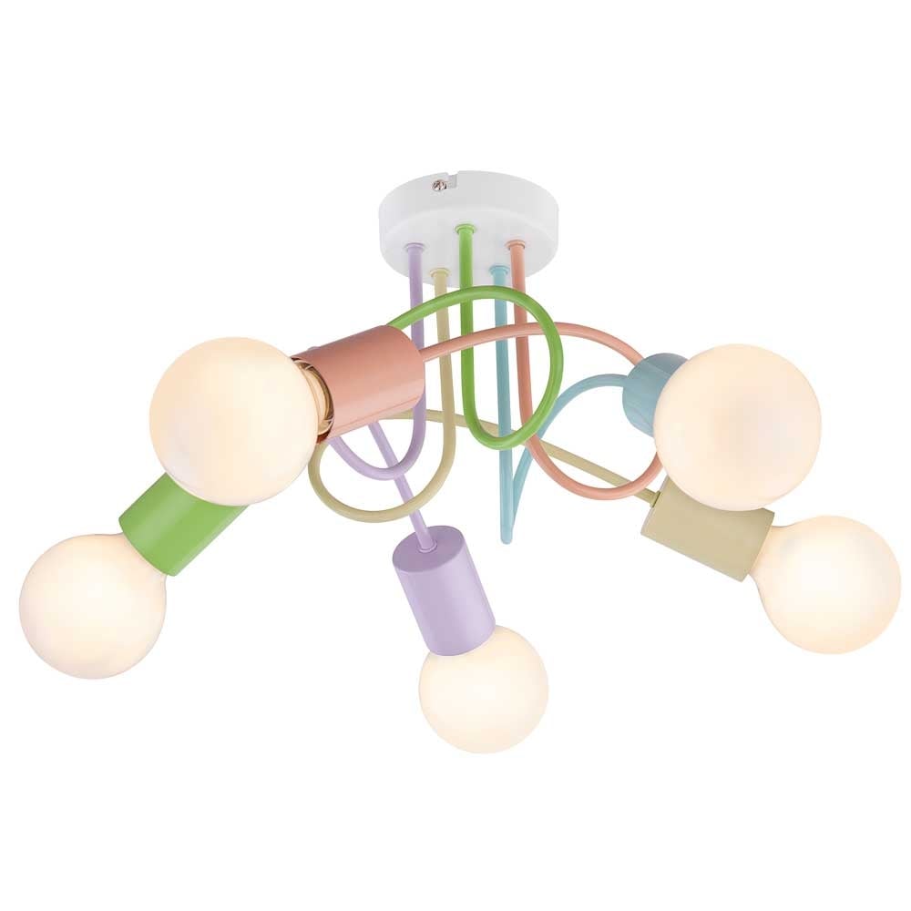 Детски плафон Rabalux Linett 5хE14 многоцветен