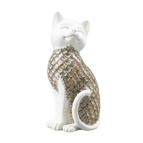 Коте за декорация 31326 бяло 14,5см