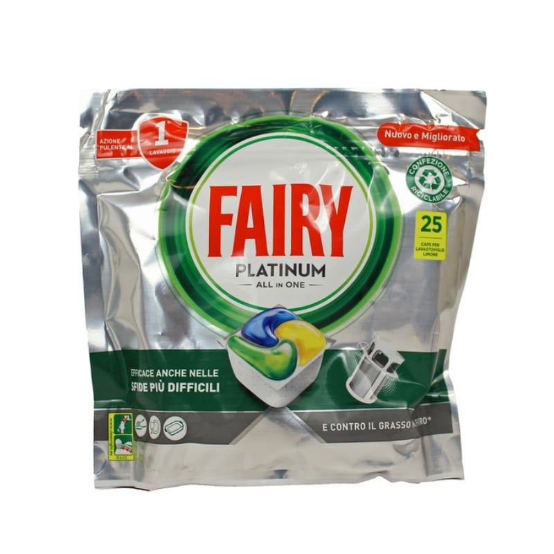 Таблетки за съдомиялна Fairy Platinum Plus All In One Lemon 25 броя