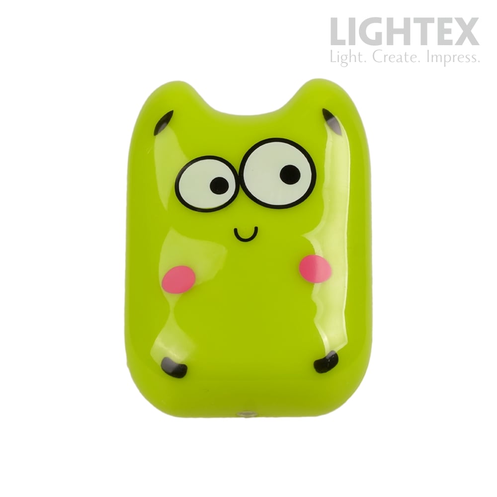 LED нощна лампа за контакт Lightex Oni зелена